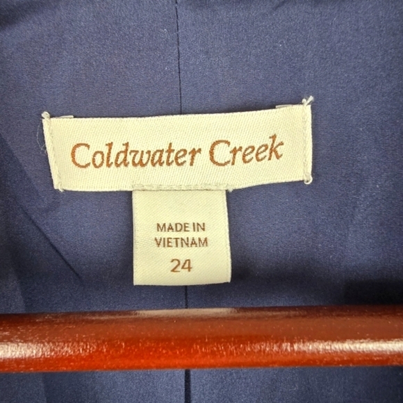 COLDWATER CREEK Refined Ellery Flair Jacket Waist Drawstring Navy Womens Size 24 - Picture 7 of 13